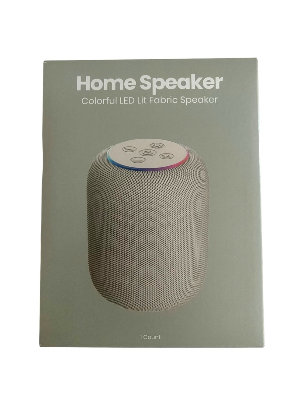 Portable Bluetooth Speaker - Gray, BNIB, Colorful LED Lit Fabric